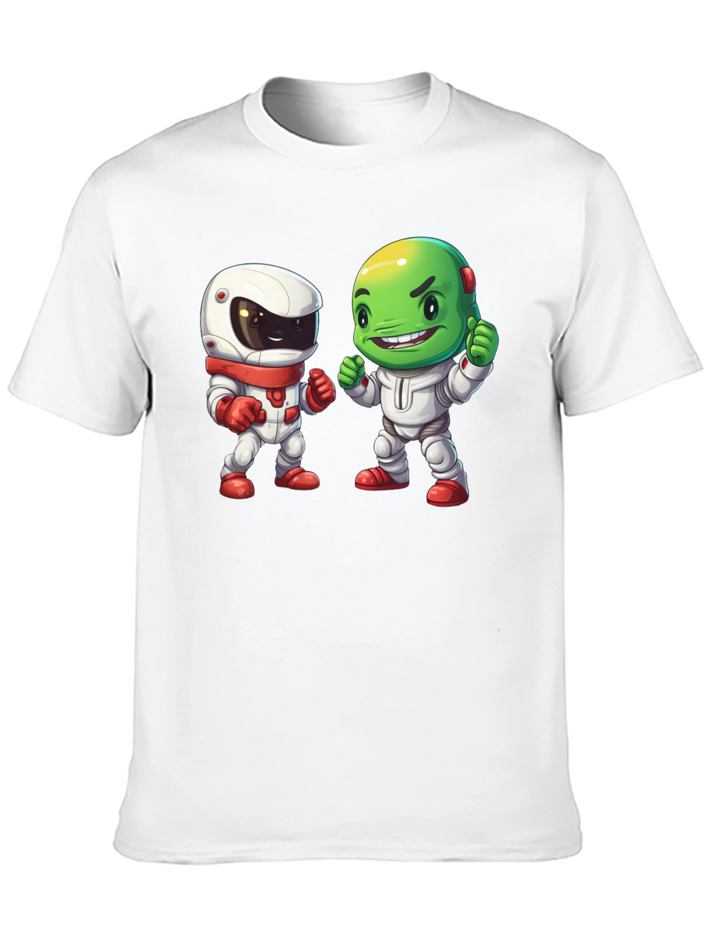Cartoon Astronauts Black T-Shirt