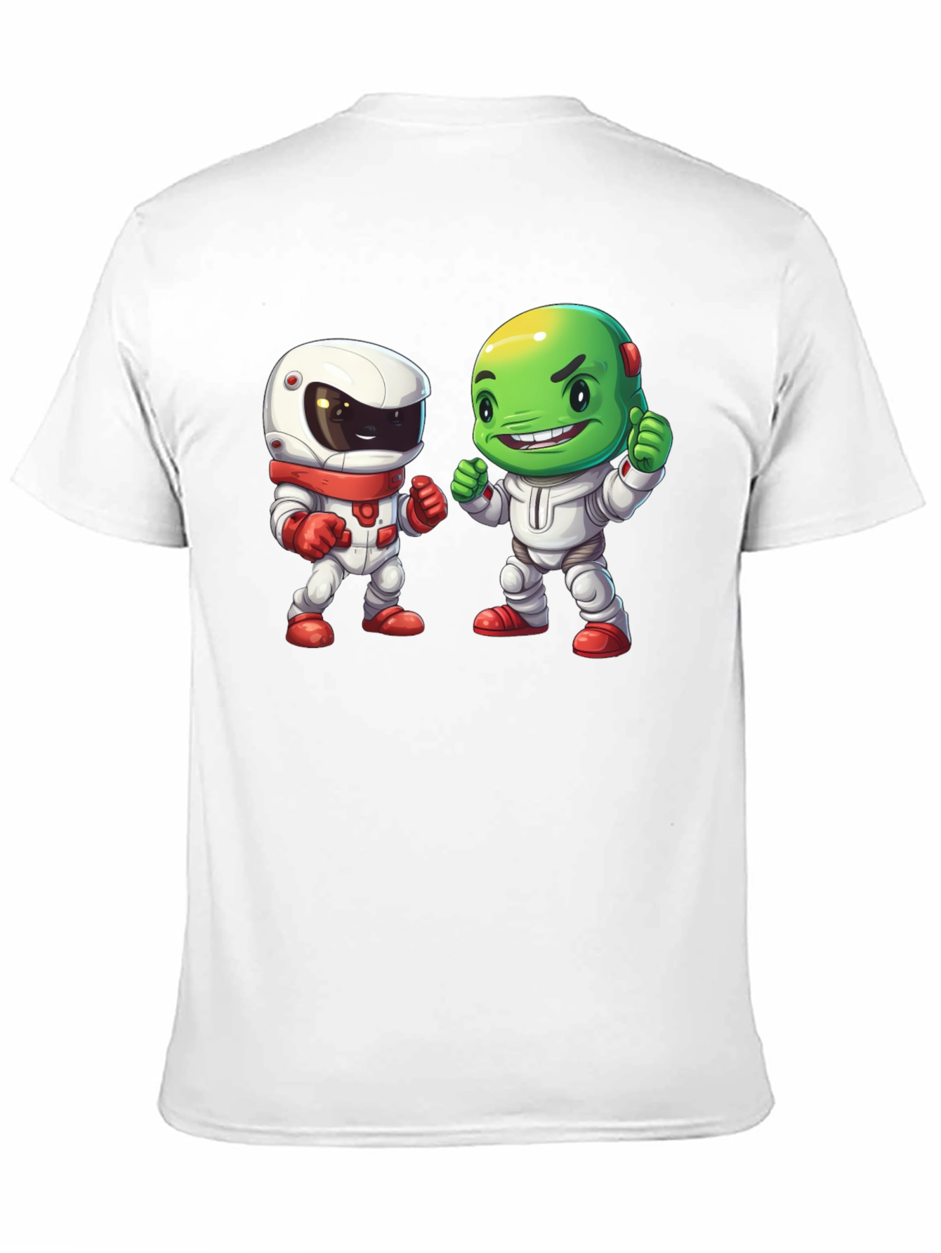Cartoon Astronauts Black T-Shirt