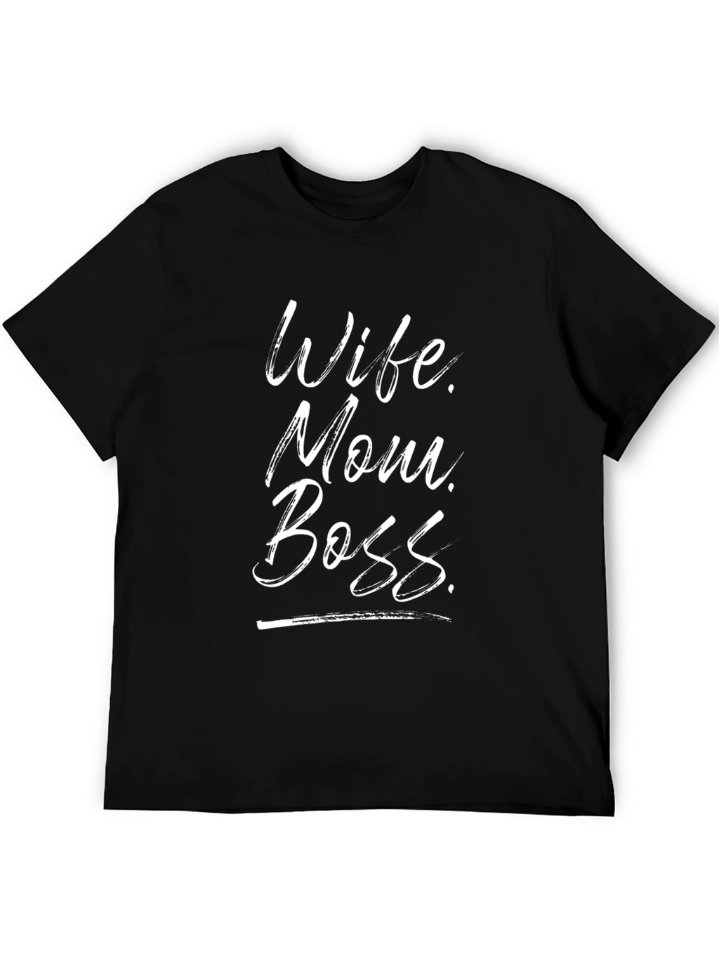 Wife Mom Boss Graphic T-Shirt - Black Casual Tee