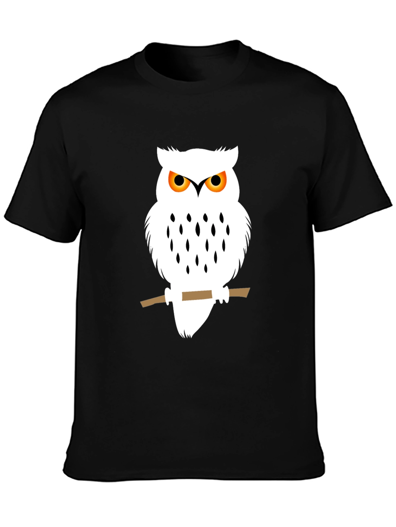 Owl Graphic Black T-Shirt - Unique Bird Design