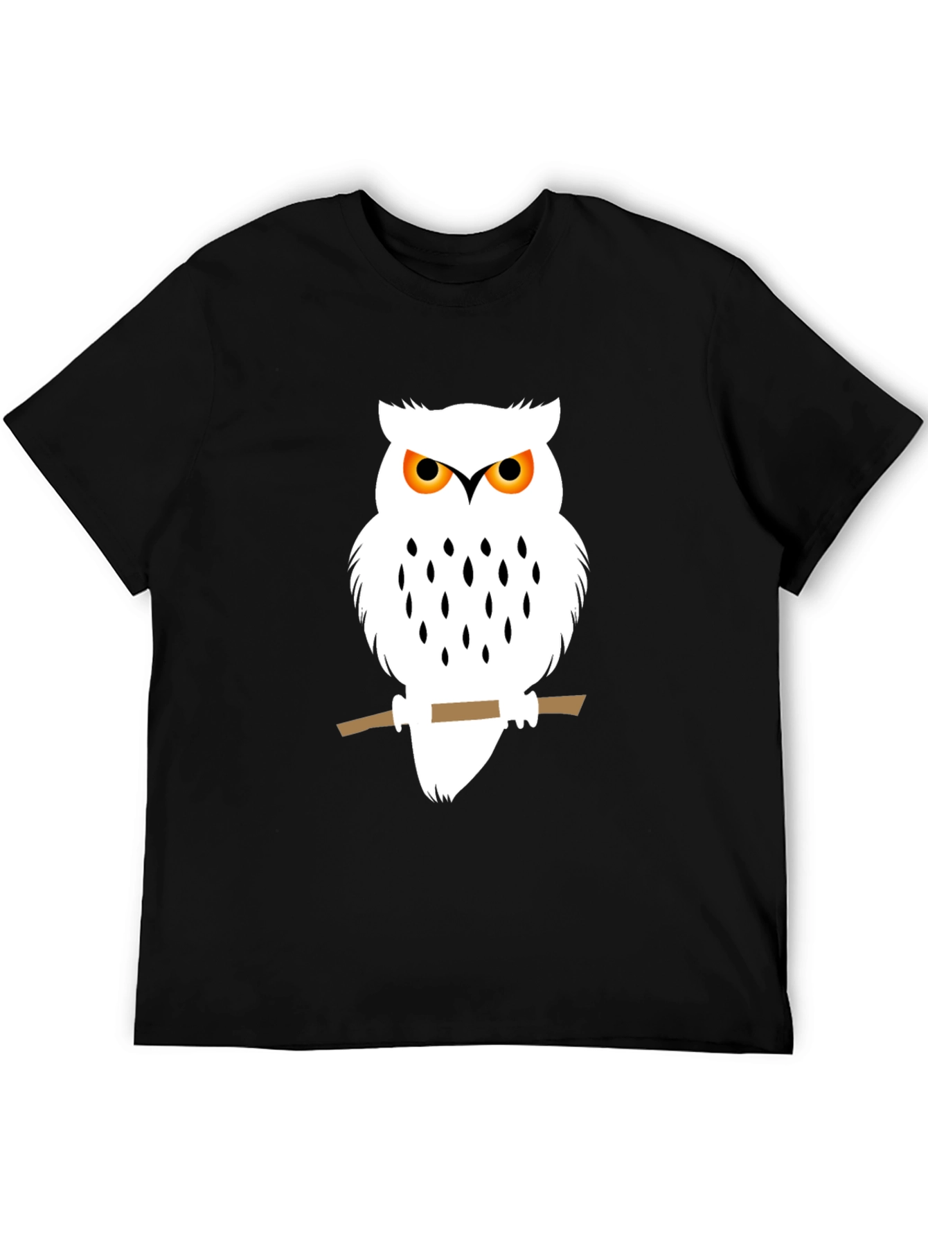 Owl Graphic Black T-Shirt - Unique Bird Design