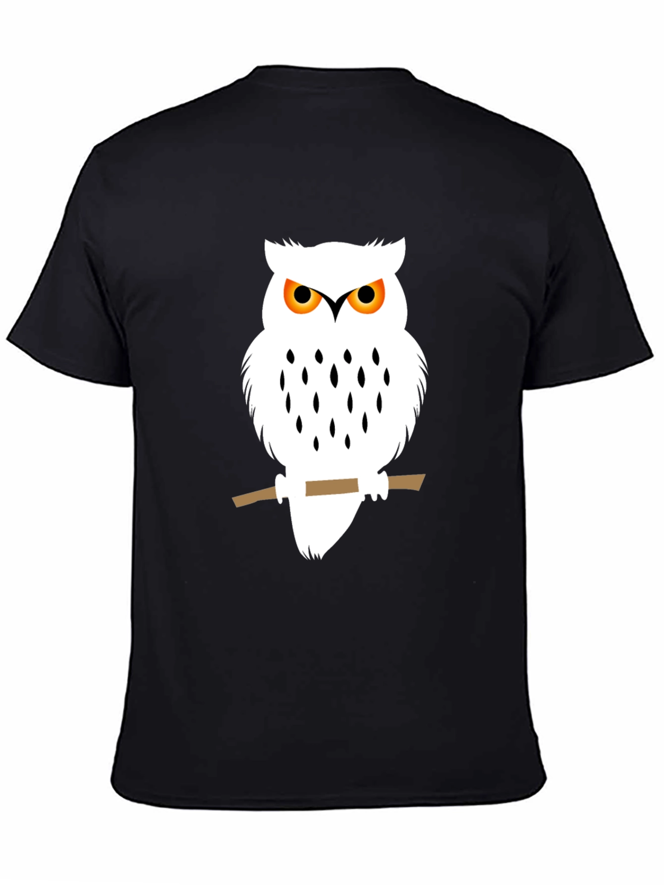 Owl Graphic Black T-Shirt - Unique Bird Design