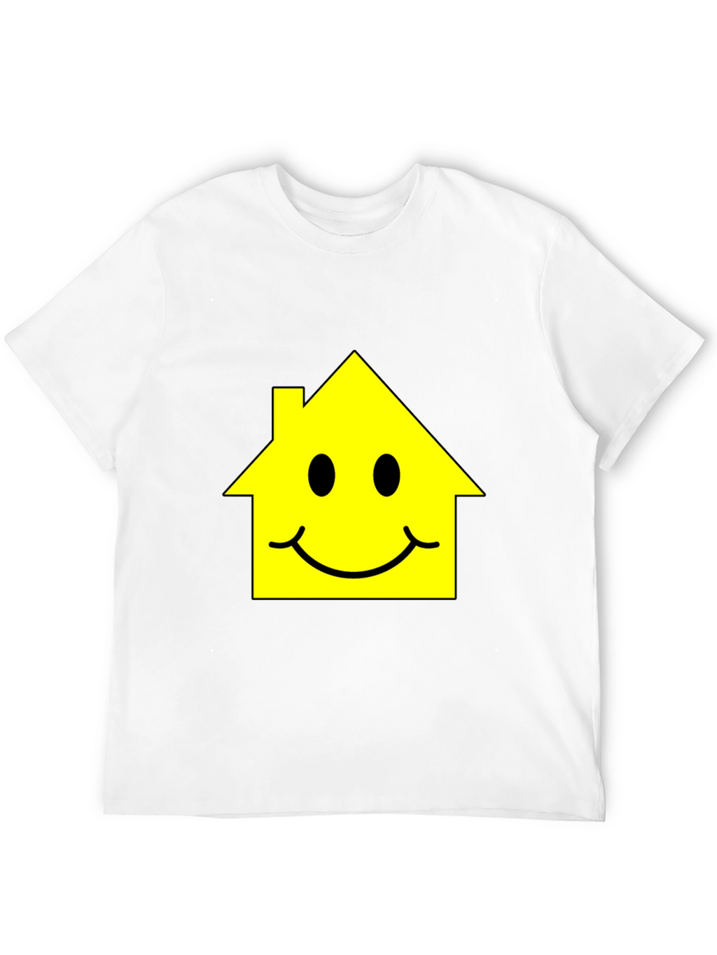 Happy House Graphic Tee - Black Cotton T-Shirt