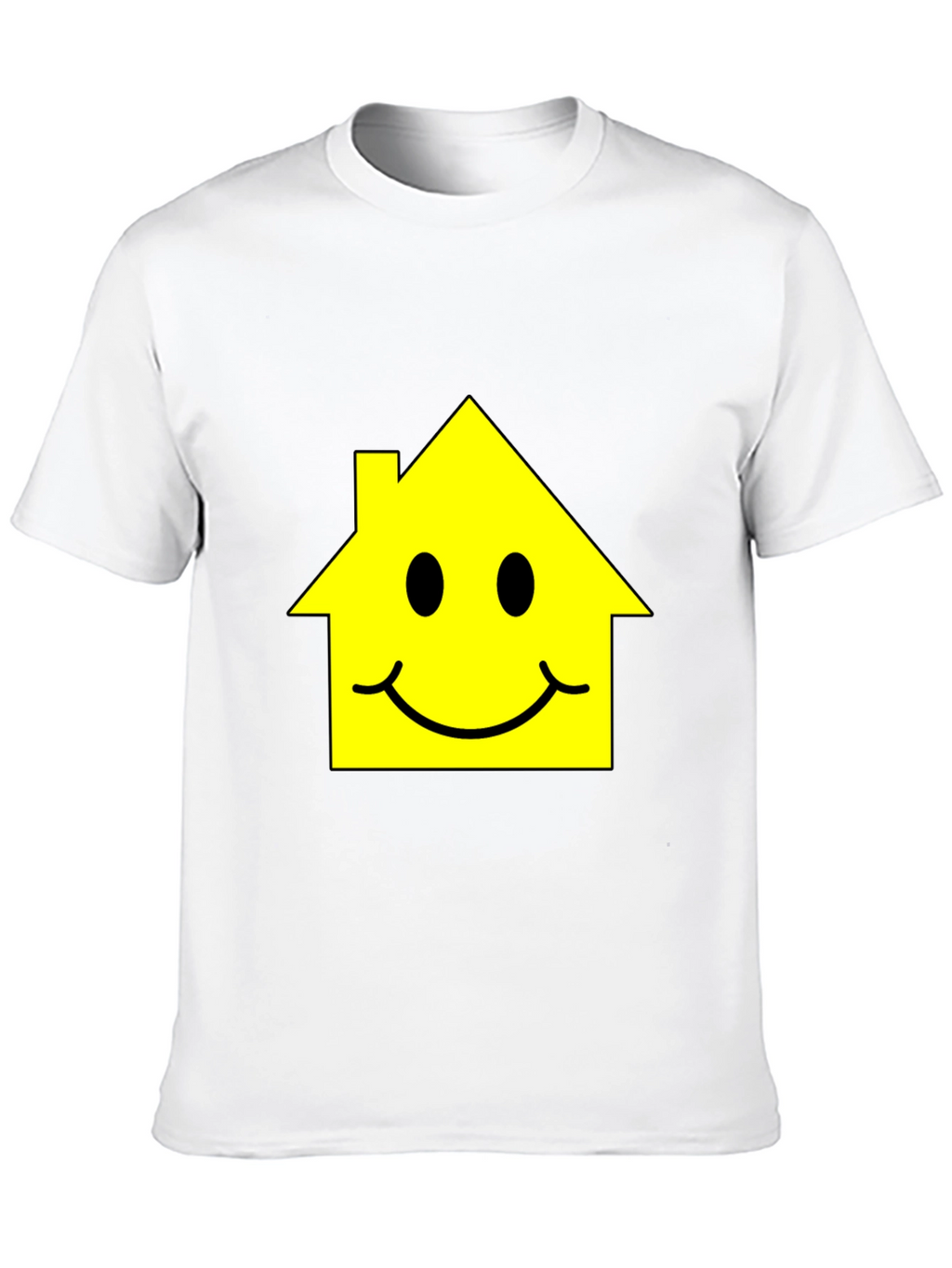 Happy House Graphic Tee - Black Cotton T-Shirt