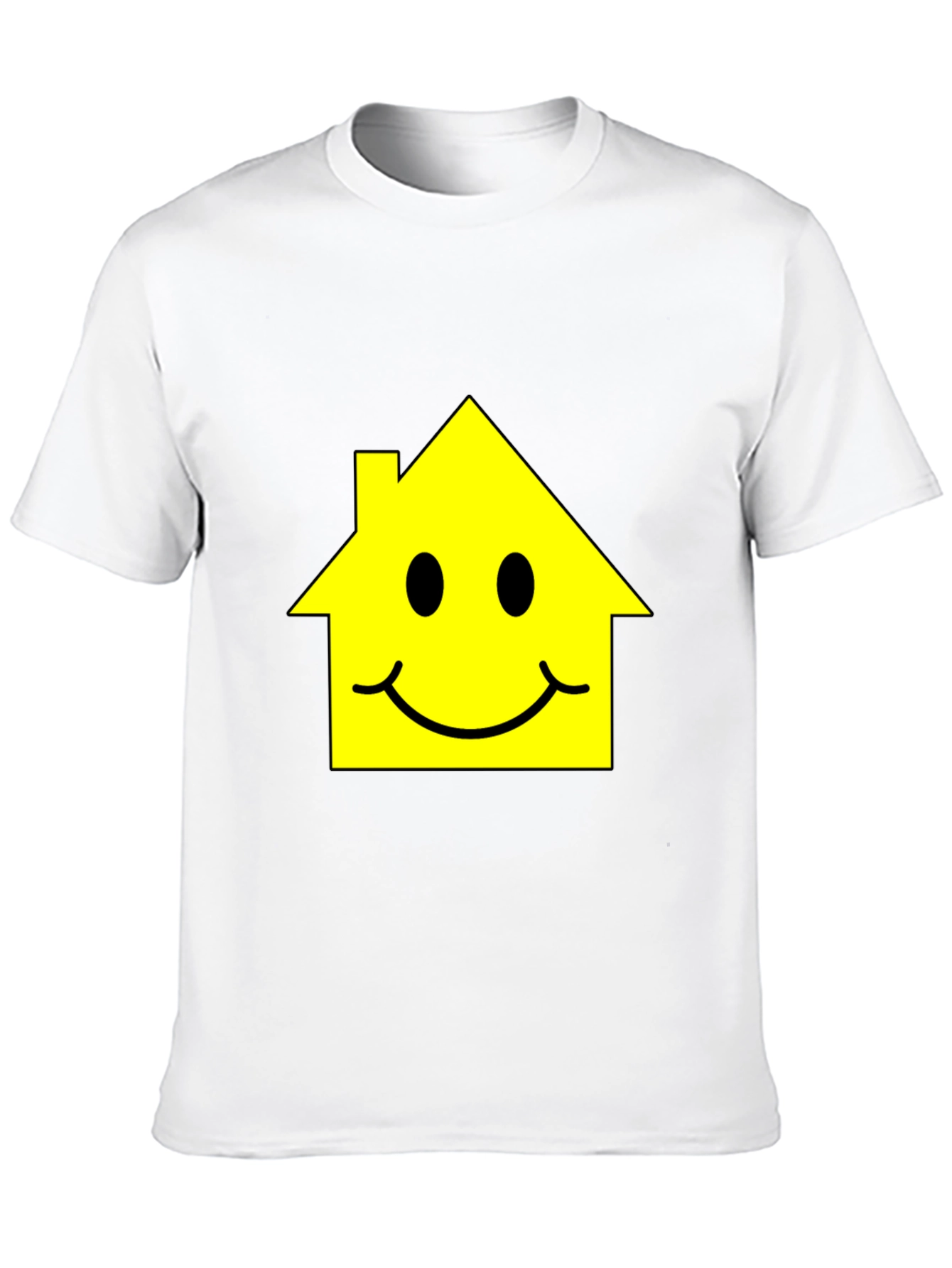 Happy House Graphic Tee - Black Cotton T-Shirt