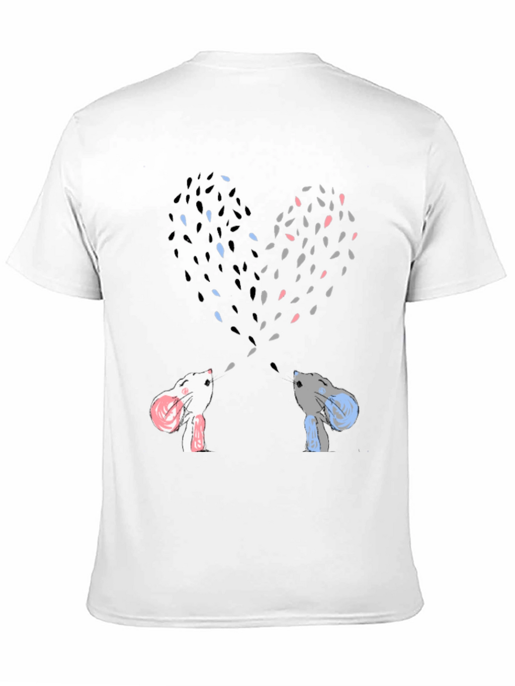 Heart-Shaped Bunny Love Black Tee