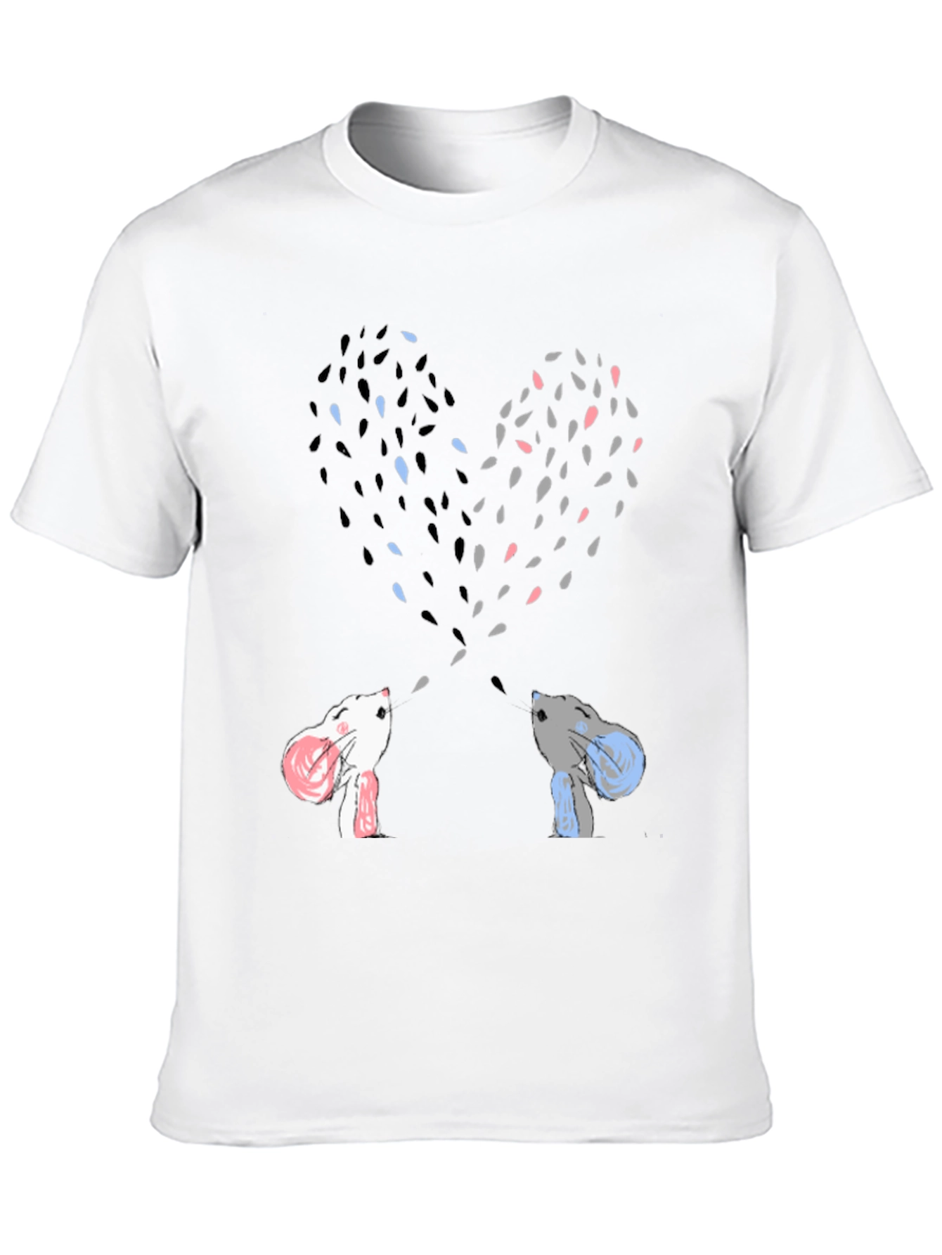 Heart-Shaped Bunny Love Black Tee