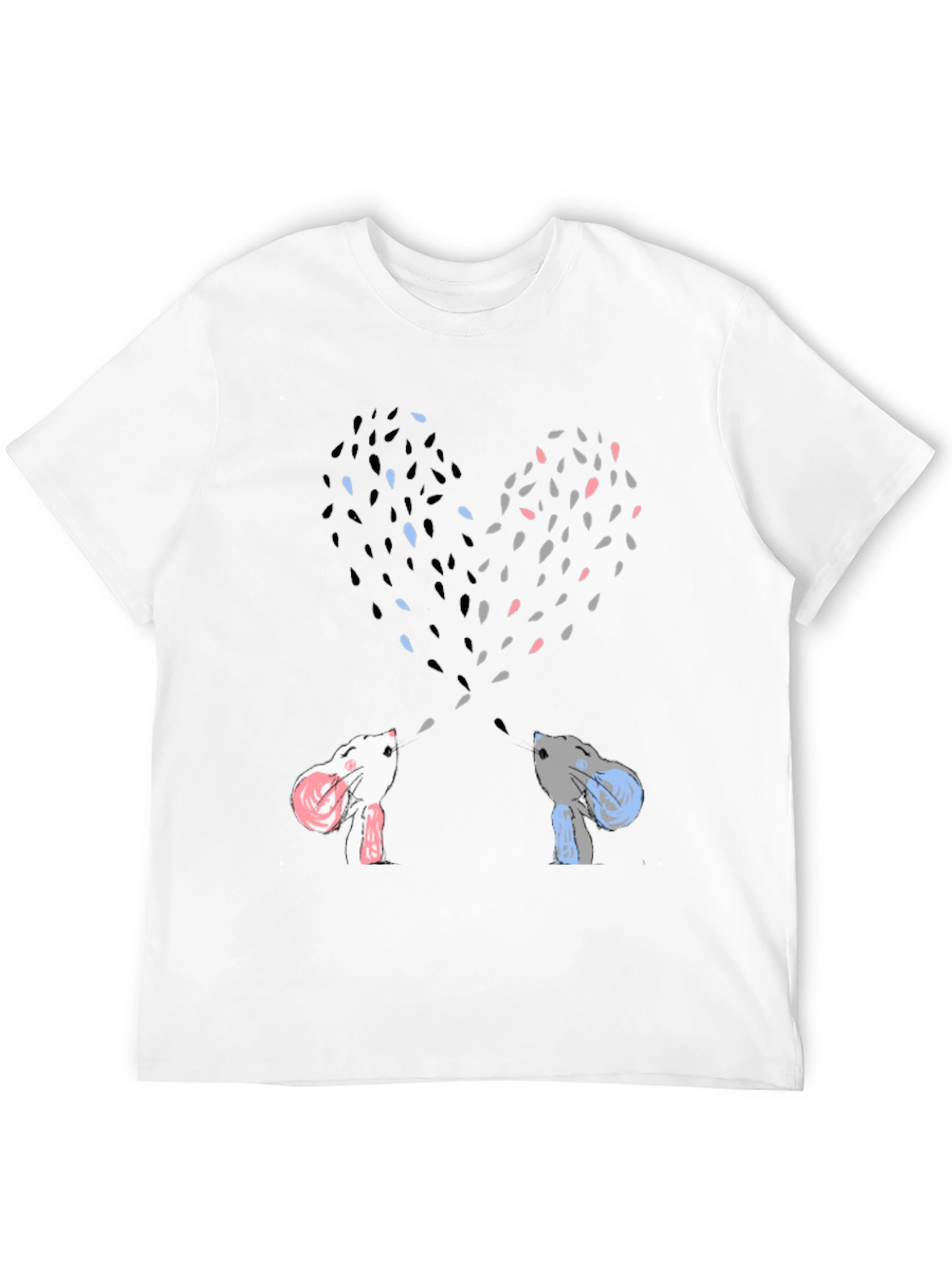 Heart-Shaped Bunny Love Black Tee
