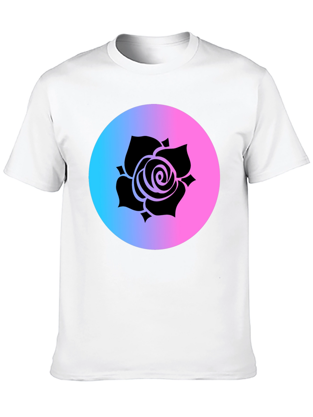 Rose Gradient Circle Graphic Tee - Black