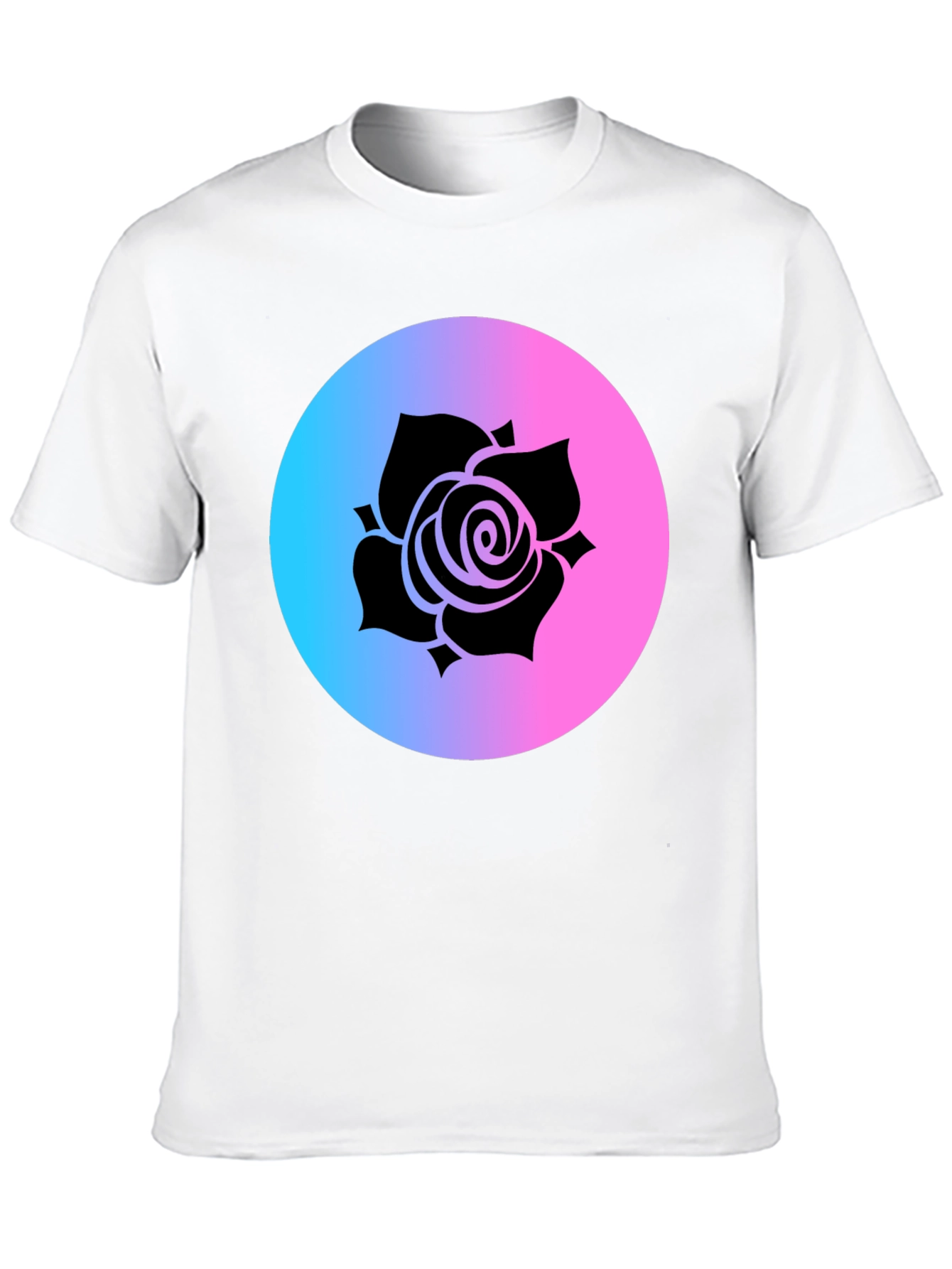 Rose Gradient Circle Graphic Tee - Black