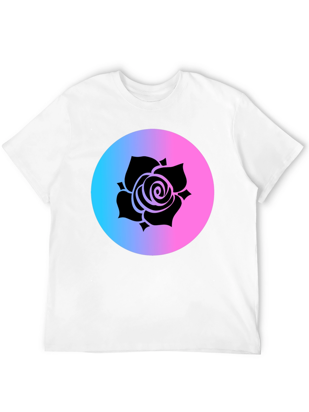 Rose Gradient Circle Graphic Tee - Black