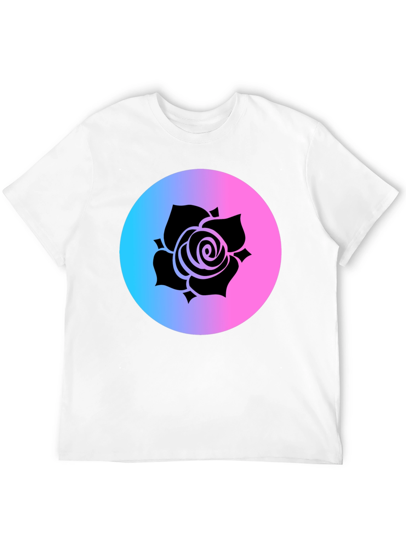 Rose Gradient Circle Graphic Tee - Black