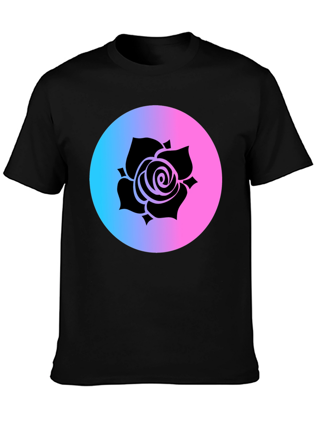 Rose Gradient Circle Graphic Tee - Black