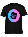 Rose Gradient Circle Graphic Tee - Black