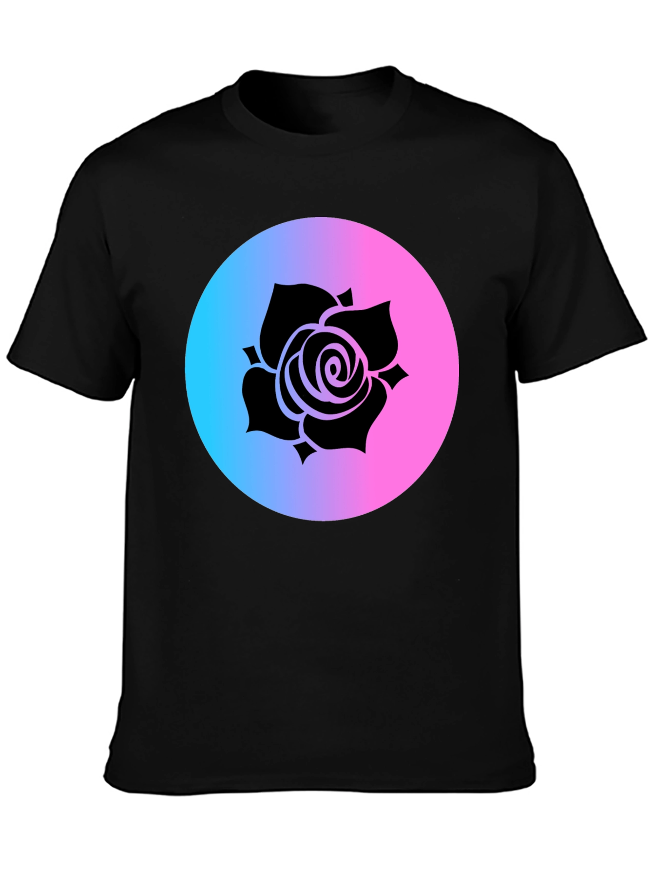Rose Gradient Circle Graphic Tee - Black
