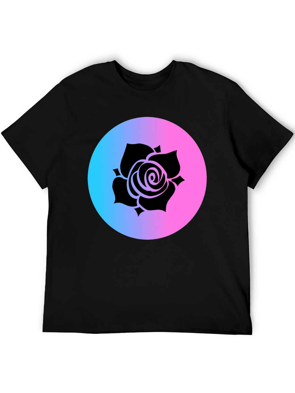 Rose Gradient Circle Graphic Tee - Black
