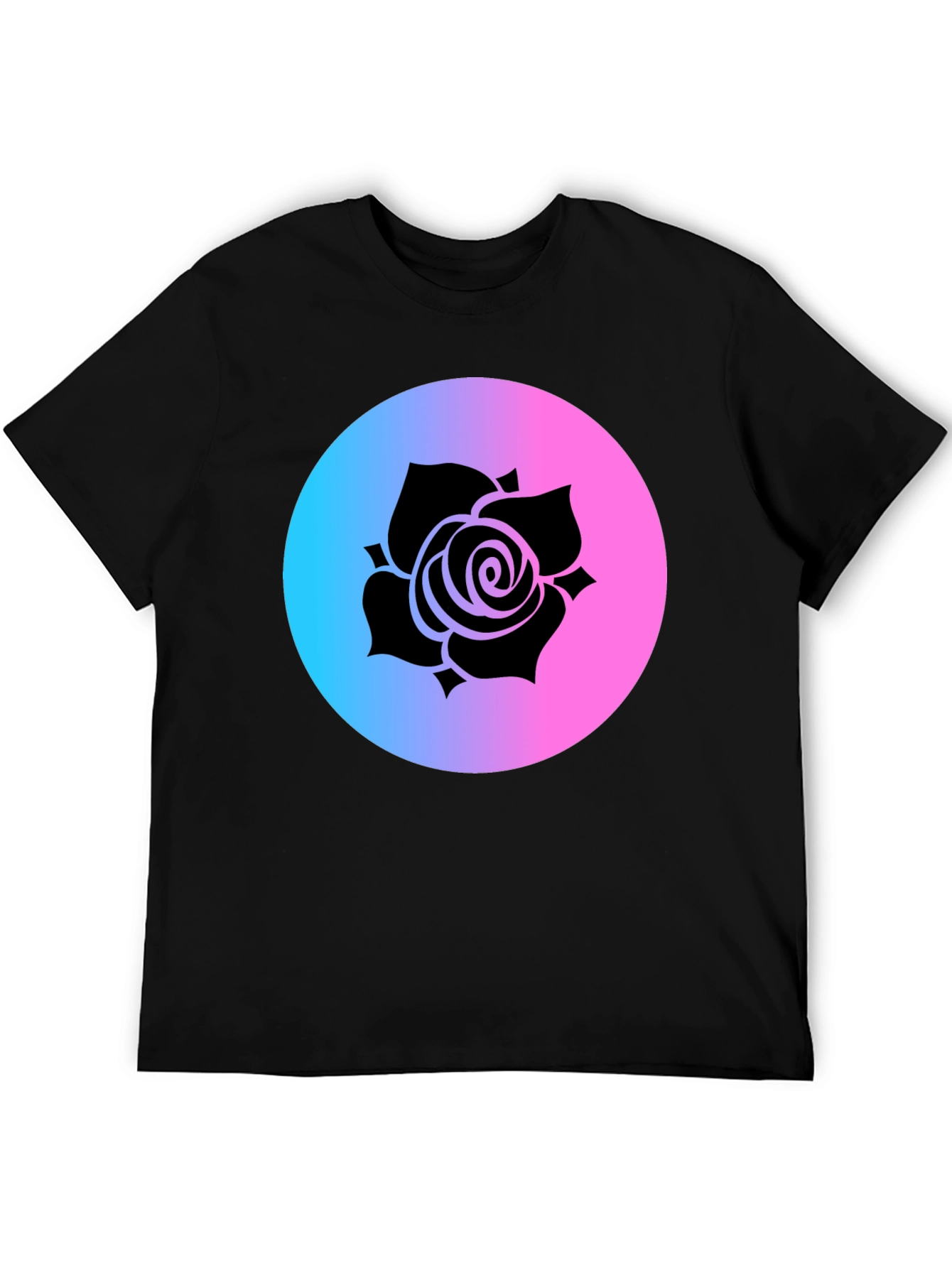 Rose Gradient Circle Graphic Tee - Black