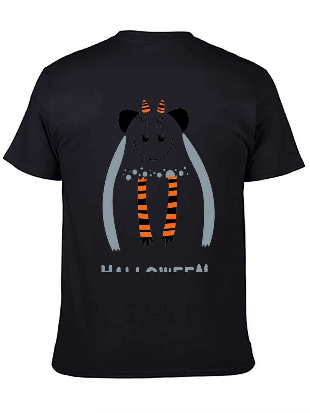 Halloween Monster Graphic Black T-Shirt