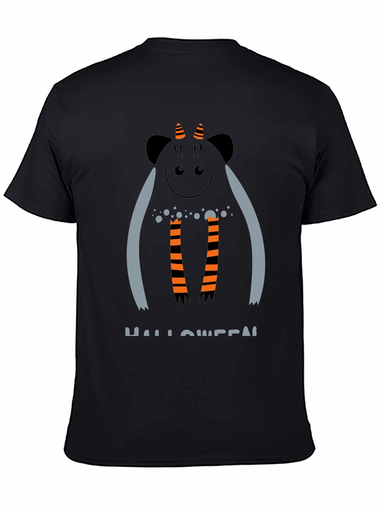 Halloween Monster Graphic Black T-Shirt