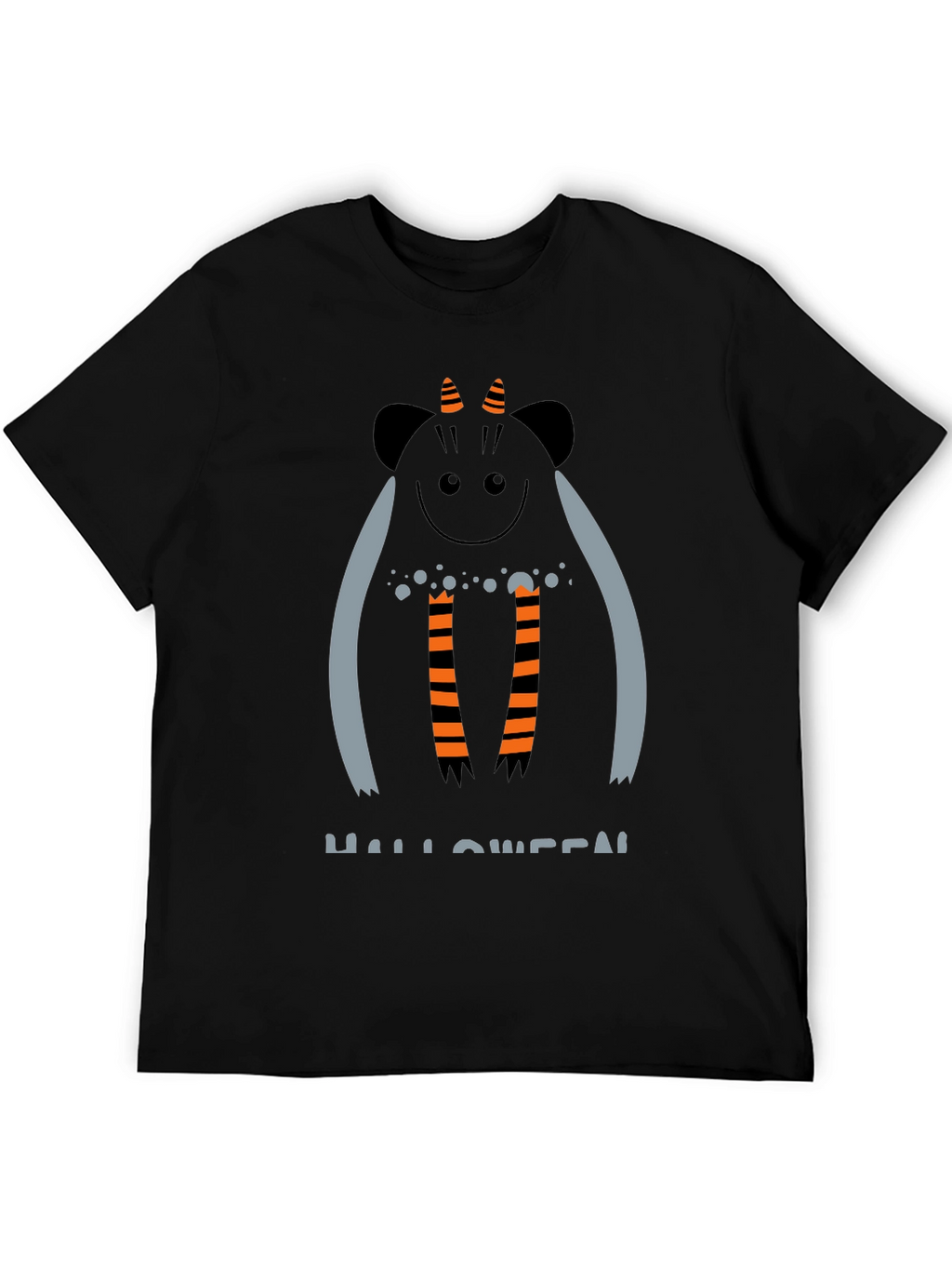 Halloween Monster Graphic Black T-Shirt