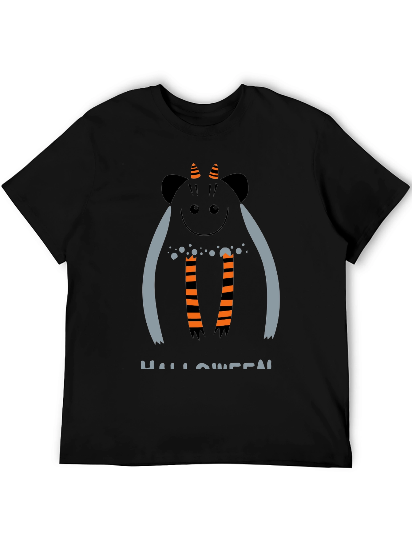 Halloween Monster Graphic Black T-Shirt