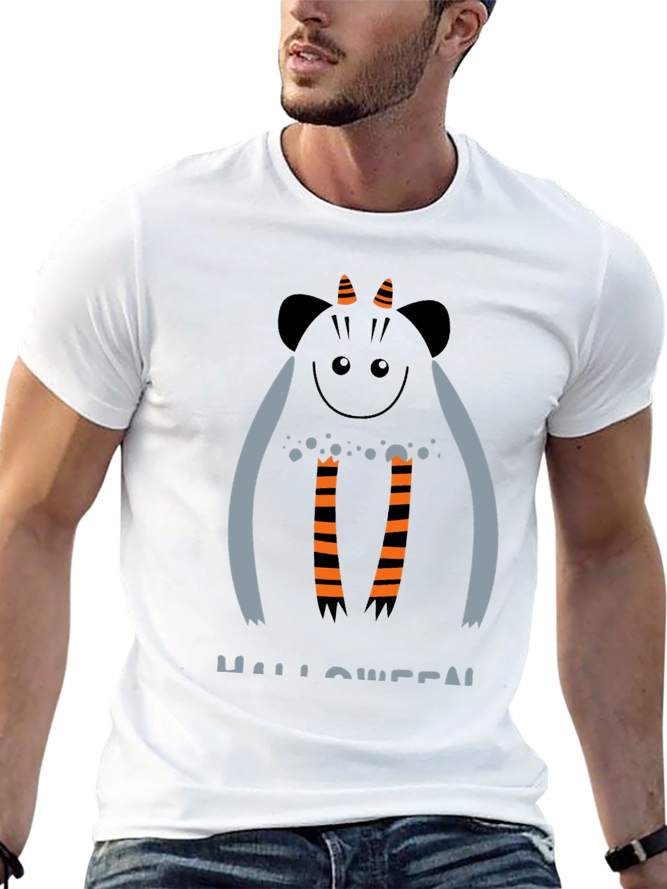 Halloween Monster Graphic Black T-Shirt
