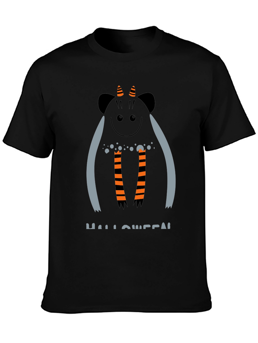 Halloween Monster Graphic Black T-Shirt