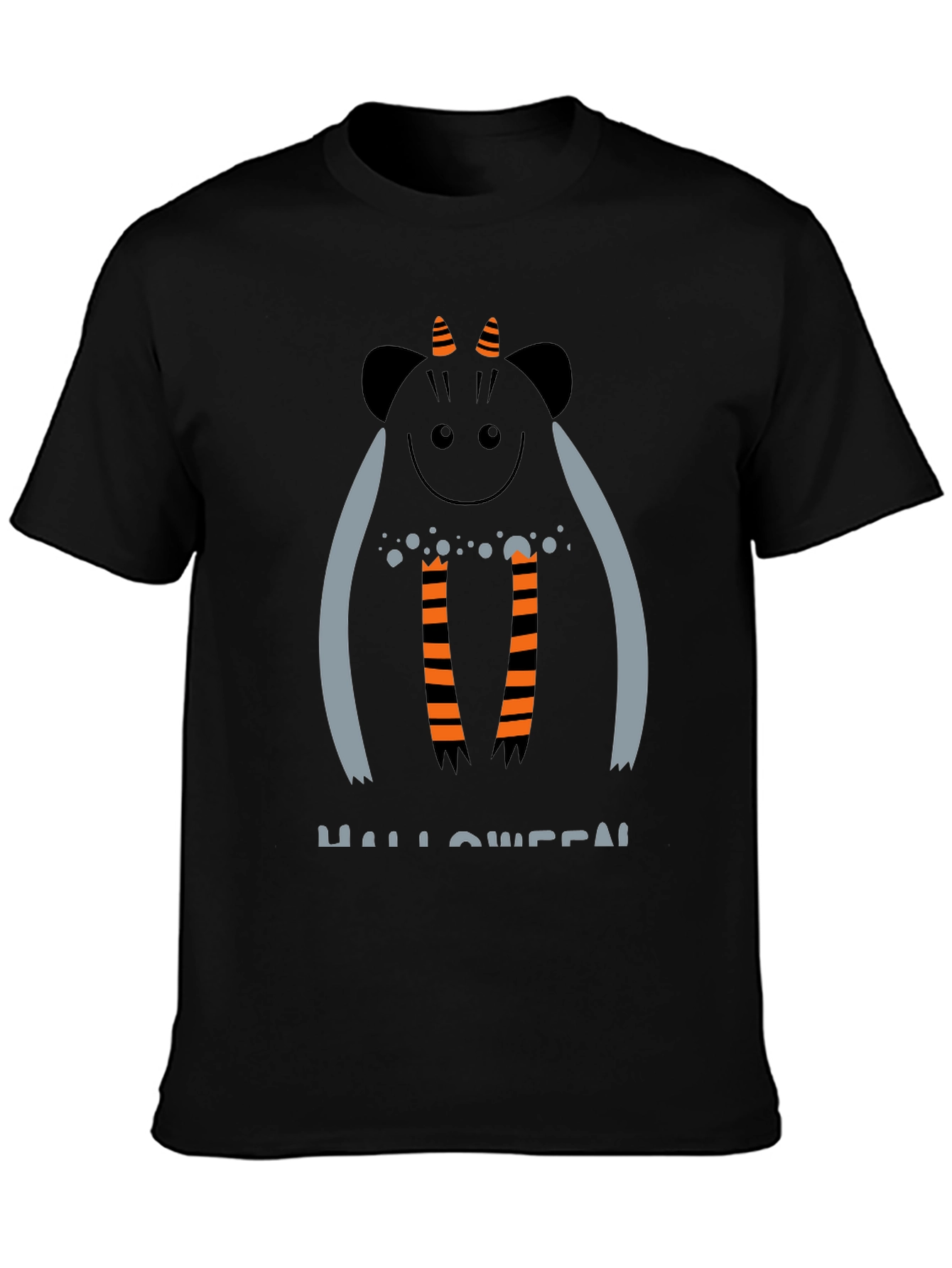 Halloween Monster Graphic Black T-Shirt
