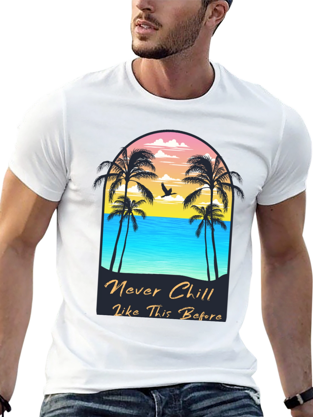 Never Chill Graphic Tee - Beach Vibes