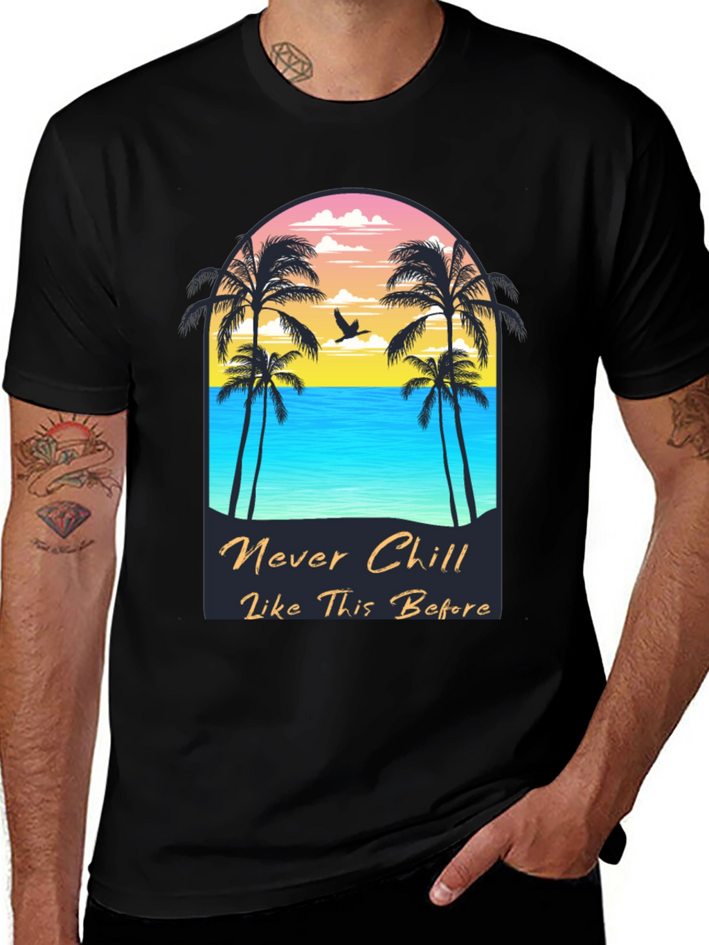 Never Chill Graphic Tee - Beach Vibes