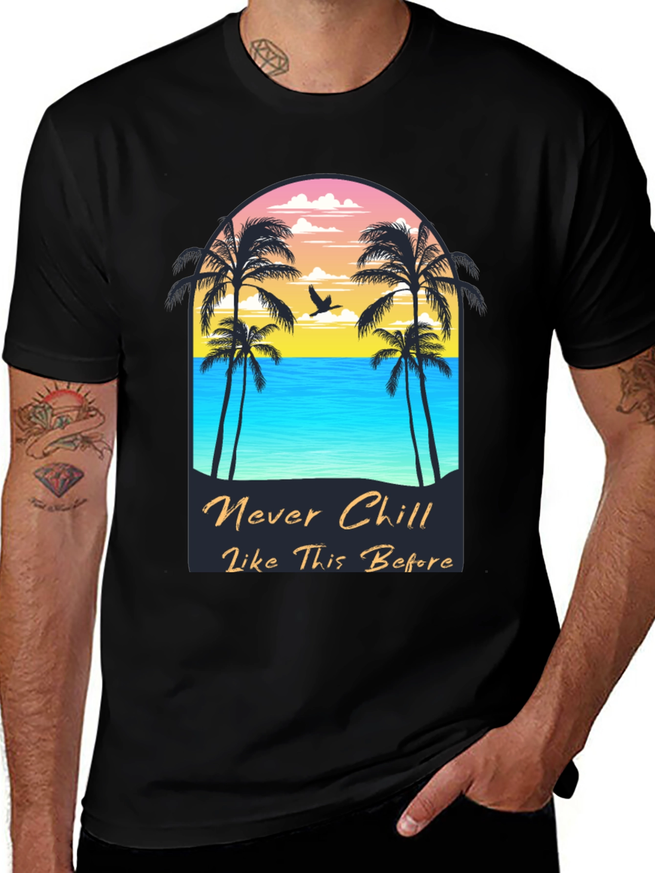 Never Chill Graphic Tee - Beach Vibes