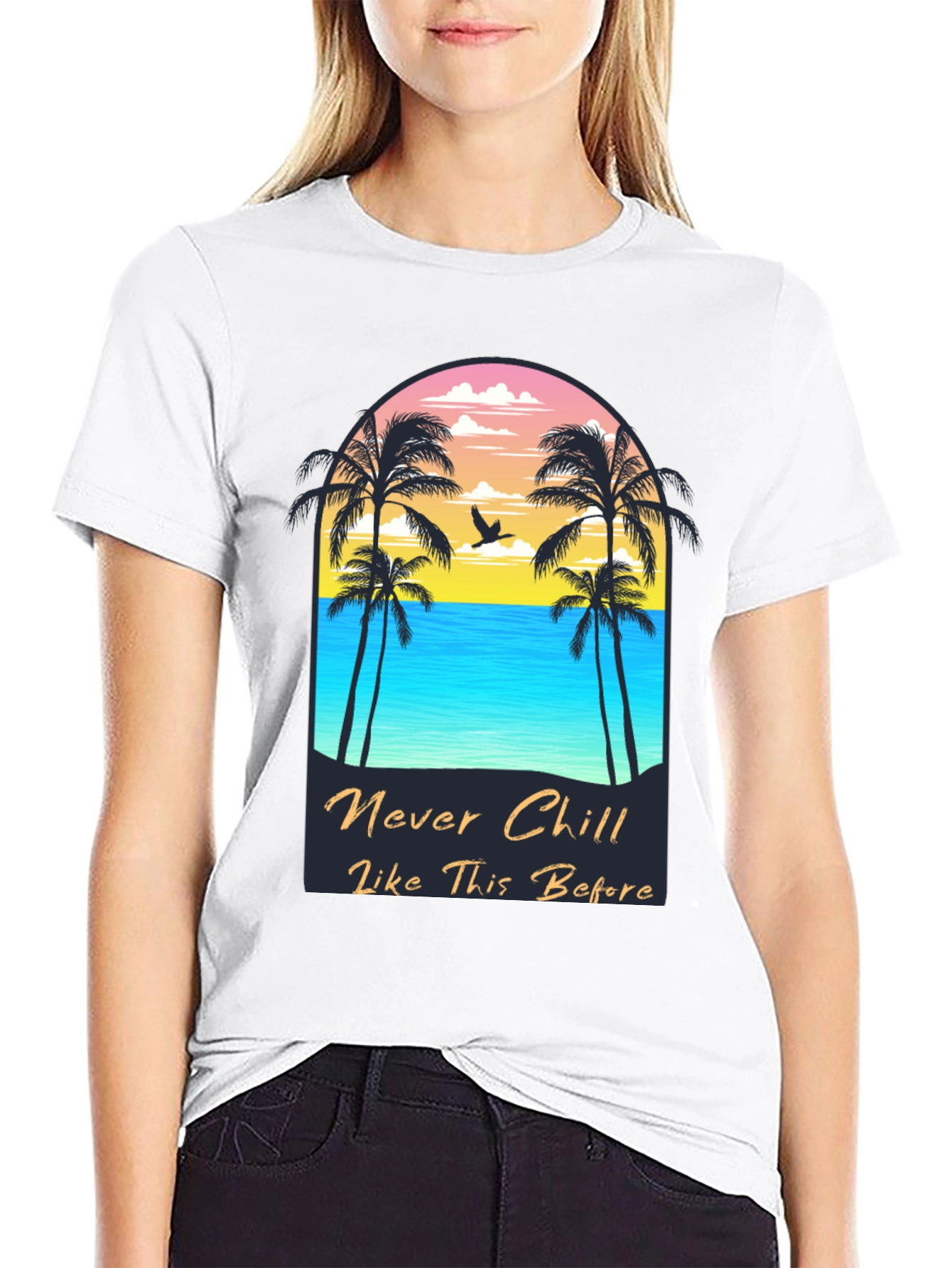 Never Chill Graphic Tee - Beach Vibes