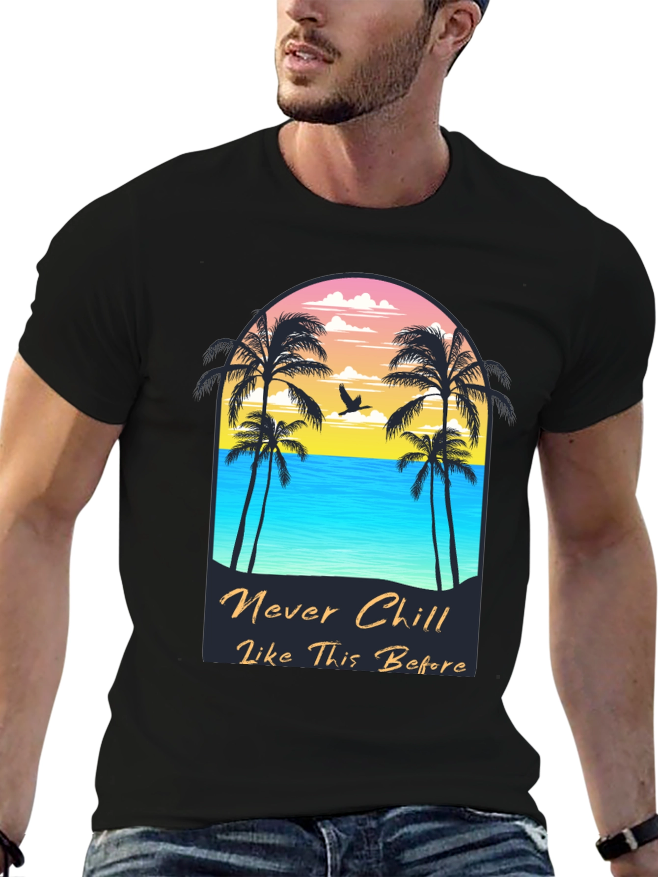 Never Chill Graphic Tee - Beach Vibes
