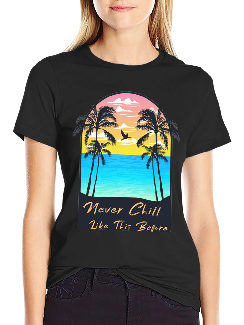 Never Chill Graphic Tee - Beach Vibes