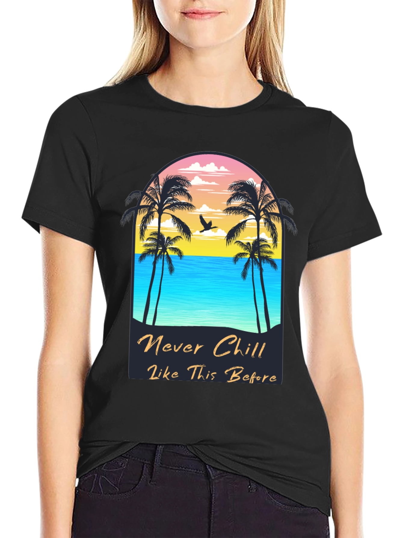 Never Chill Graphic Tee - Beach Vibes