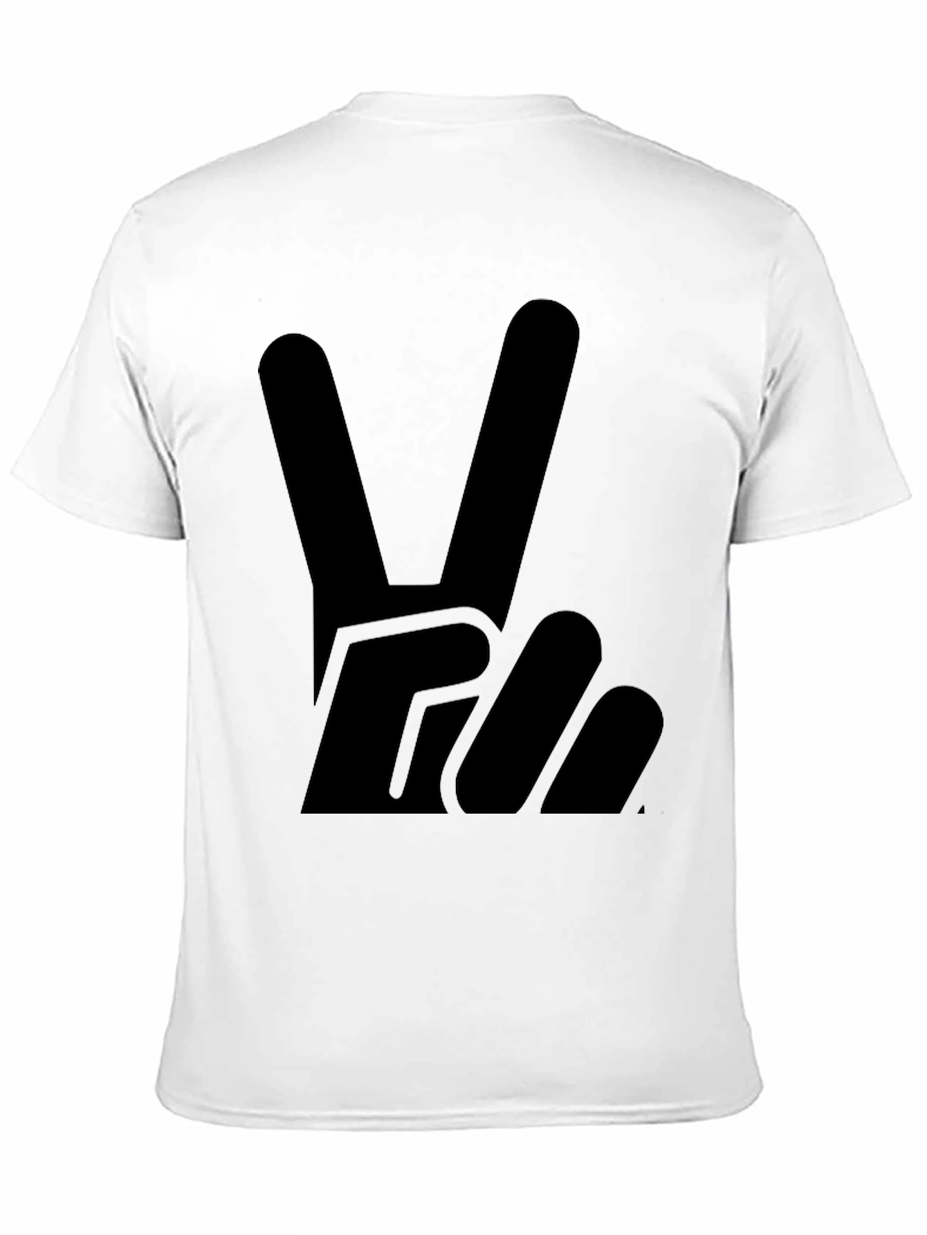 Peace Sign Graphic Tee - Solid Black Cotton T-Shirt
