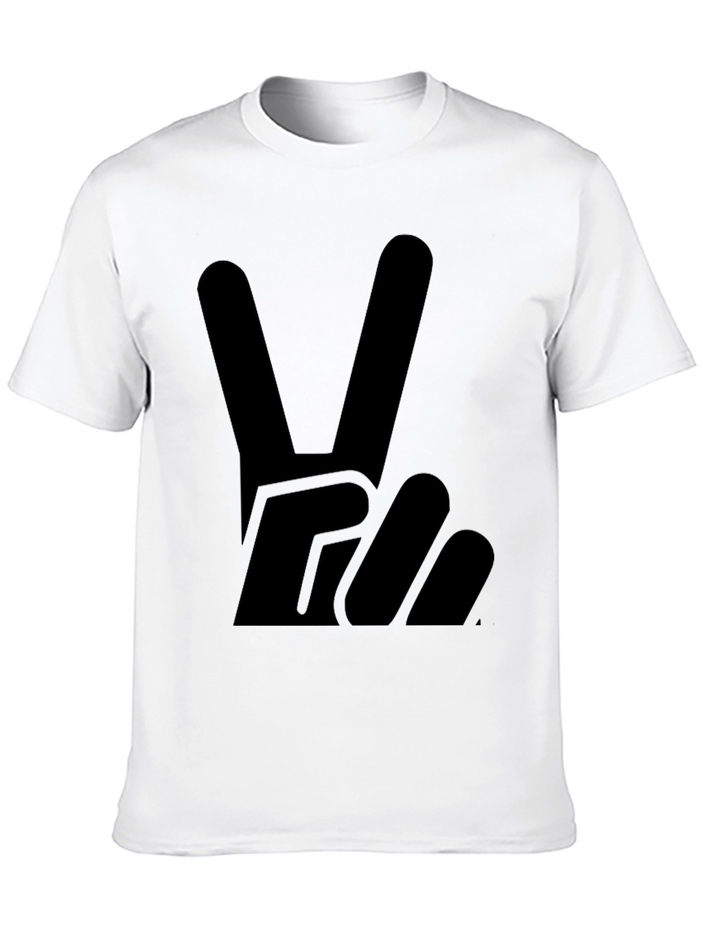 Peace Sign Graphic Tee - Solid Black Cotton T-Shirt