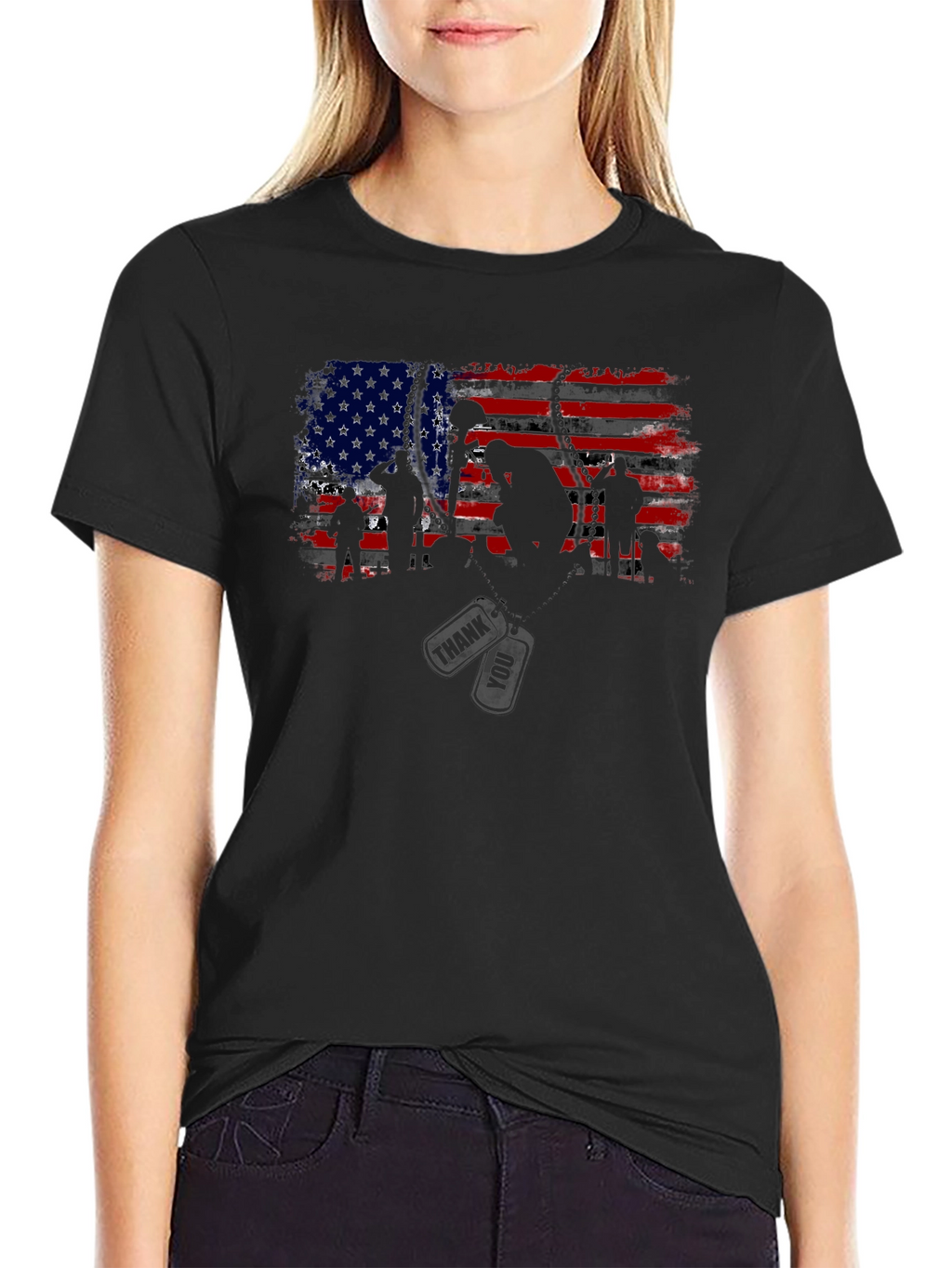 American Flag Soldier Graphic Tee