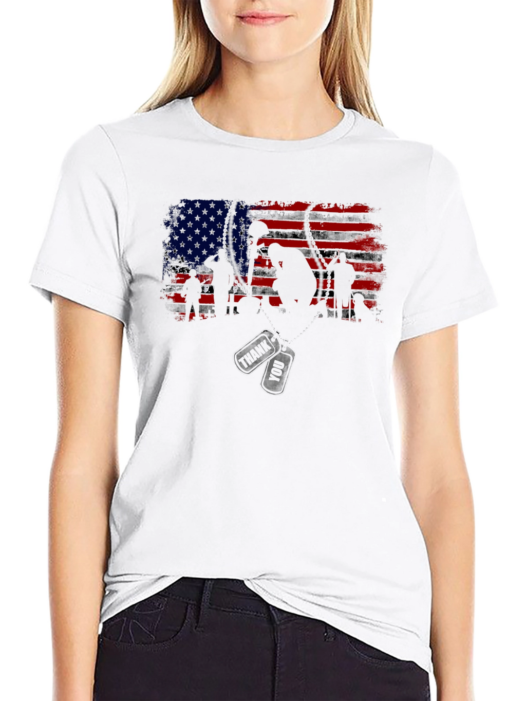 American Flag Soldier Graphic Tee