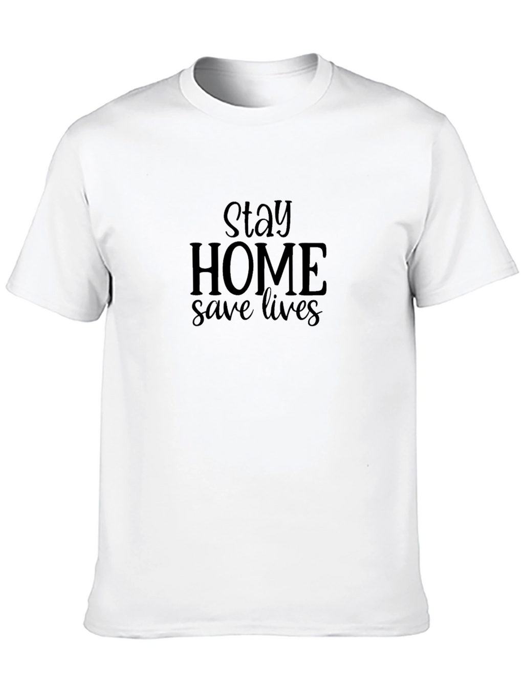 Stay Home Save Lives Black Tee