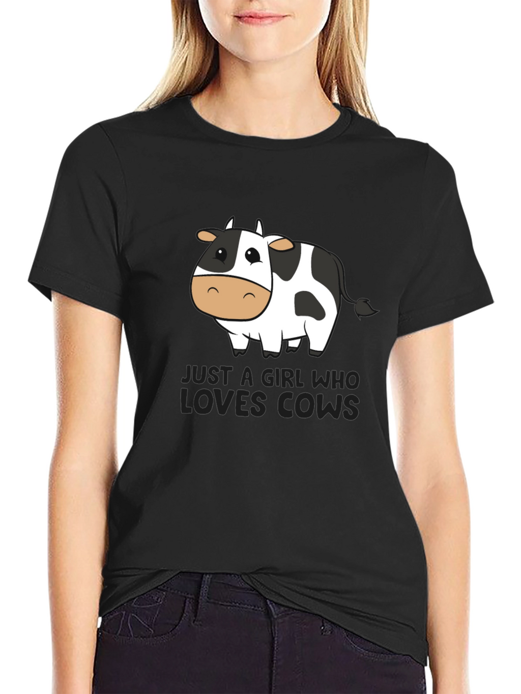 Just a Girl Who Loves Cows Graphic Tee