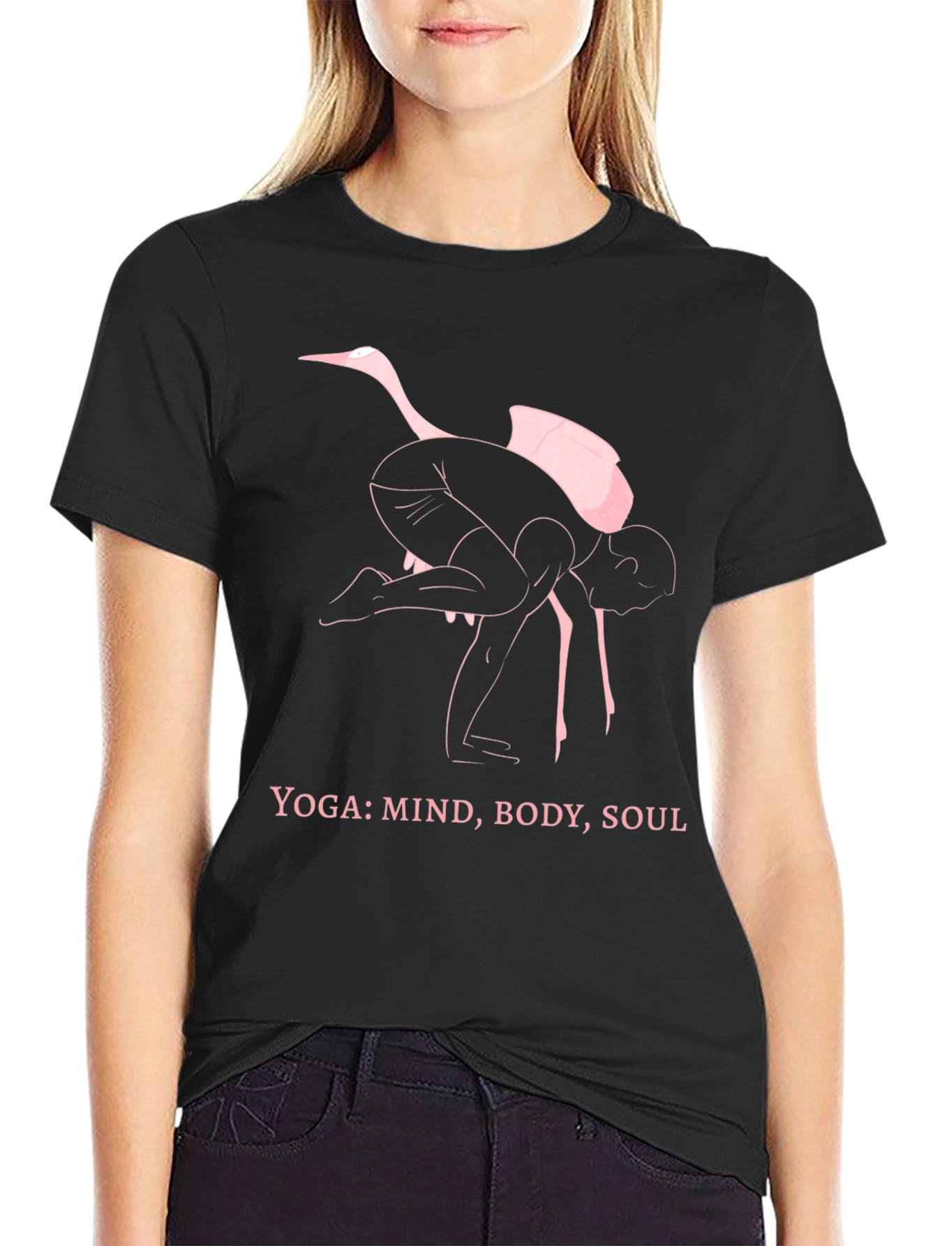 Yoga Ostrich Black T-Shirt