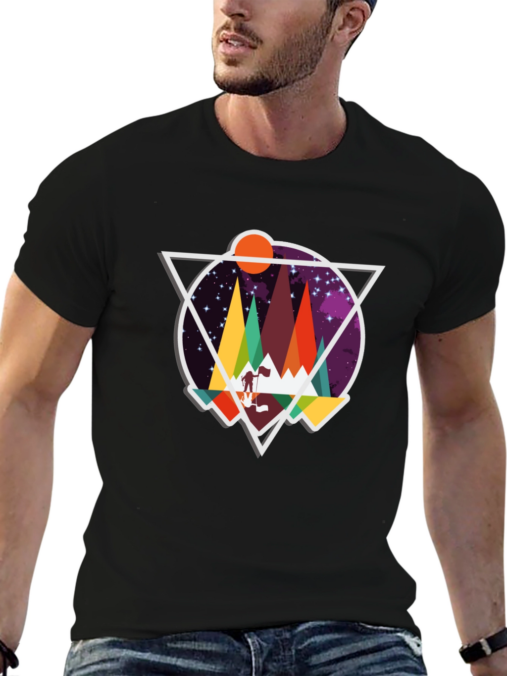 Geometric Mountain Adventure T-Shirt