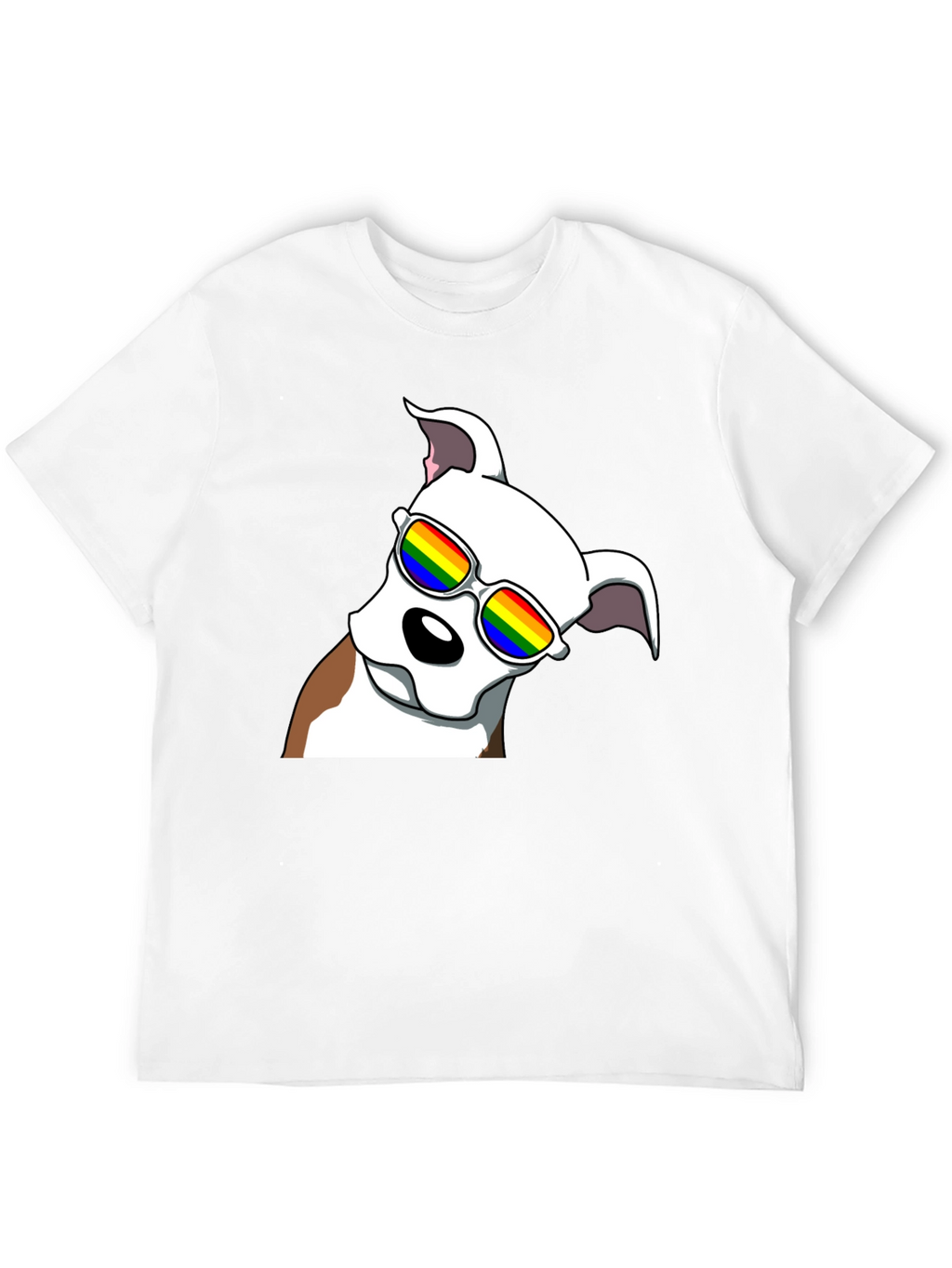 Cool Dog Tee - Rainbow Glasses Black T-Shirt