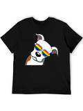 Cool Dog Tee - Rainbow Glasses Black T-Shirt