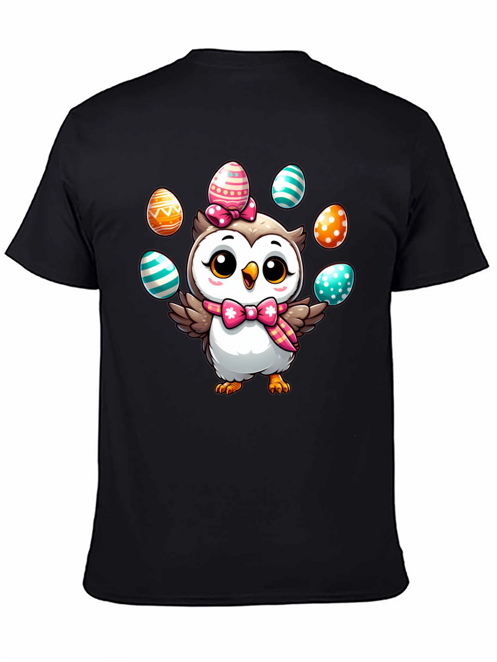 Easter Owl T-Shirt: Cute Cartoon Egg Design