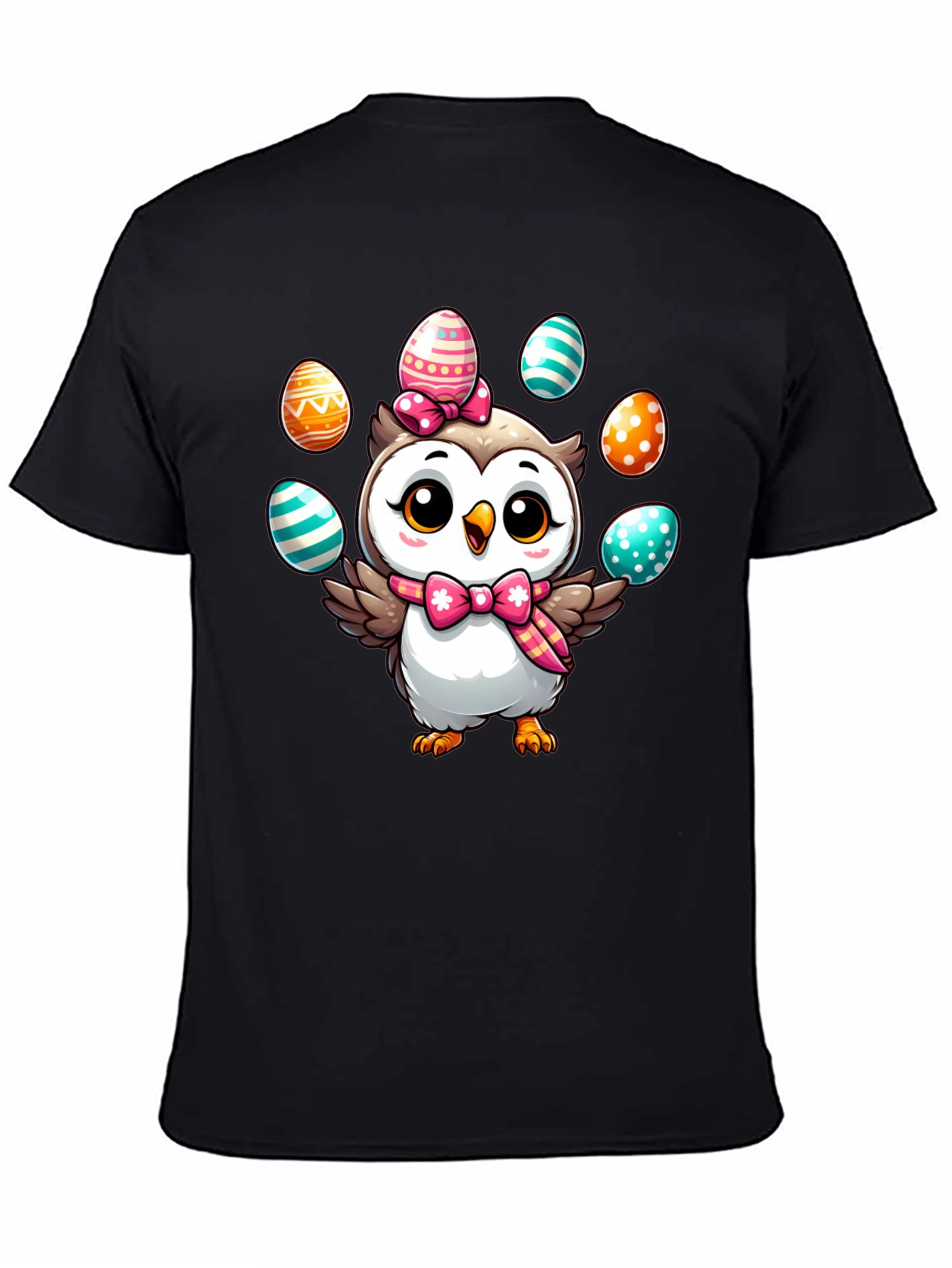Easter Owl T-Shirt: Cute Cartoon Egg Design