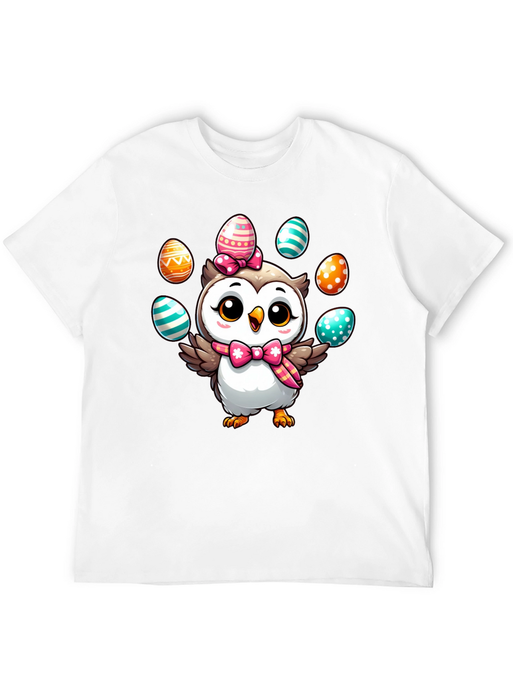 Easter Owl T-Shirt: Cute Cartoon Egg Design