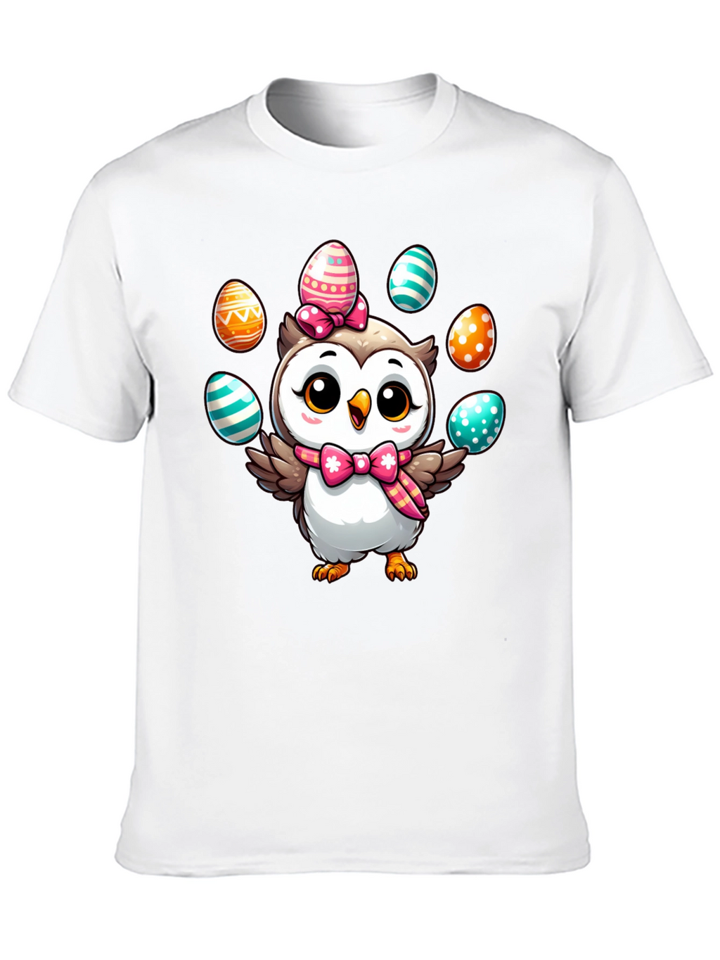 Easter Owl T-Shirt: Cute Cartoon Egg Design