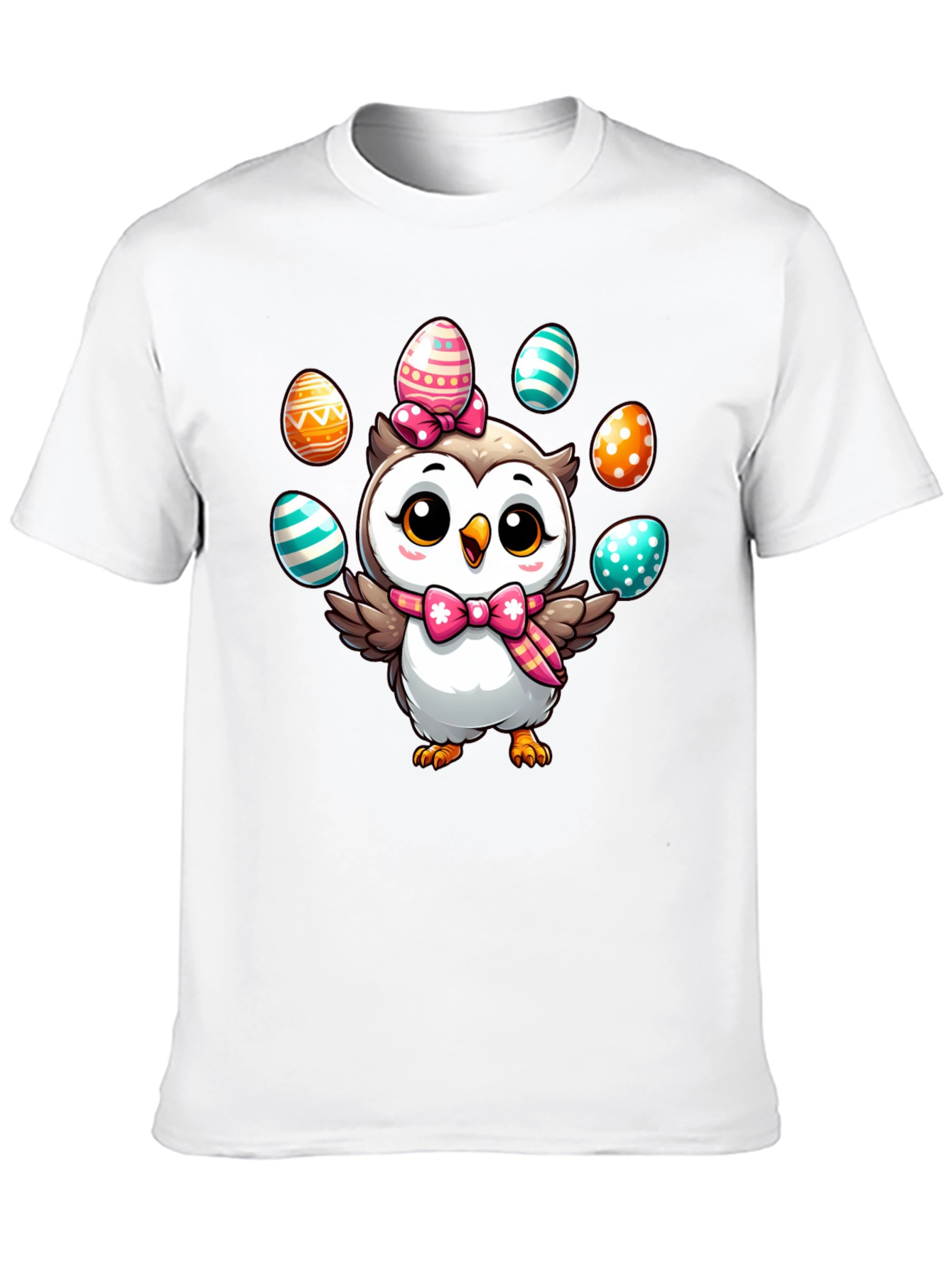 Easter Owl T-Shirt: Cute Cartoon Egg Design